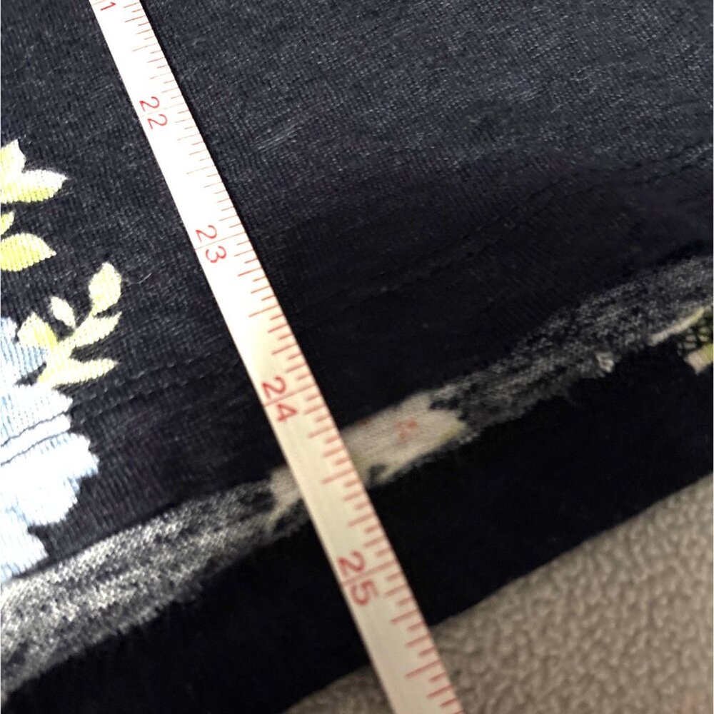 Floral Loft Linen Blend Scoop Neck Short Sleeve Top M - Picture 5 of 5